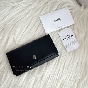 NWT Coach Four Ring Key Case Smooth Calf Leather Black 23837 RARE LIMITED Gift